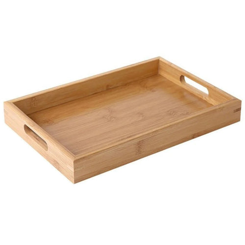 45*33*4cm Natural Color Bamboo Serving Tray Bed Breakfast Food Snack Decorative Trays for Eating/Working/Storing/Decorating - 1