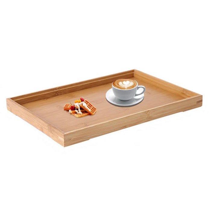 Bamboo Plate 22x13x2.5cm Tea Serving Tray for Food Breakfast Party Tea Coffee Table Decor Set - 2
