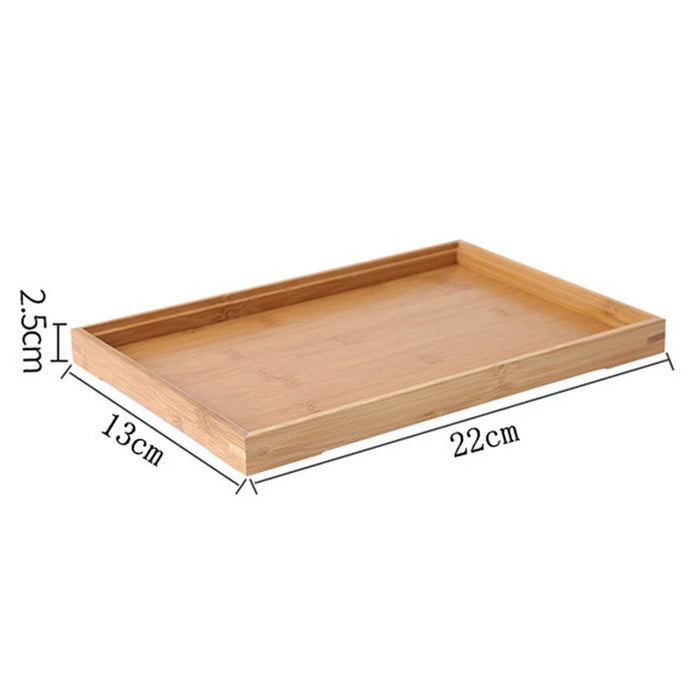 Bamboo Plate 22x13x2.5cm Tea Serving Tray for Food Breakfast Party Tea Coffee Table Decor Set - 3