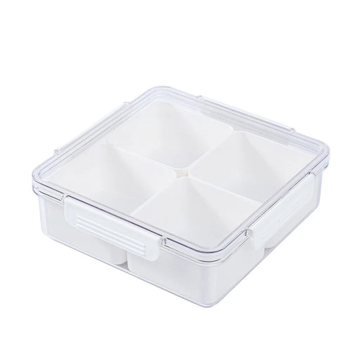 YM-6424-1 20PCS Refrigerator Organizer Bins Detachable 4-Grid Fridge Food Storage Bins Organizer Boxes (No FDA Certificate, BPA-free) - 1