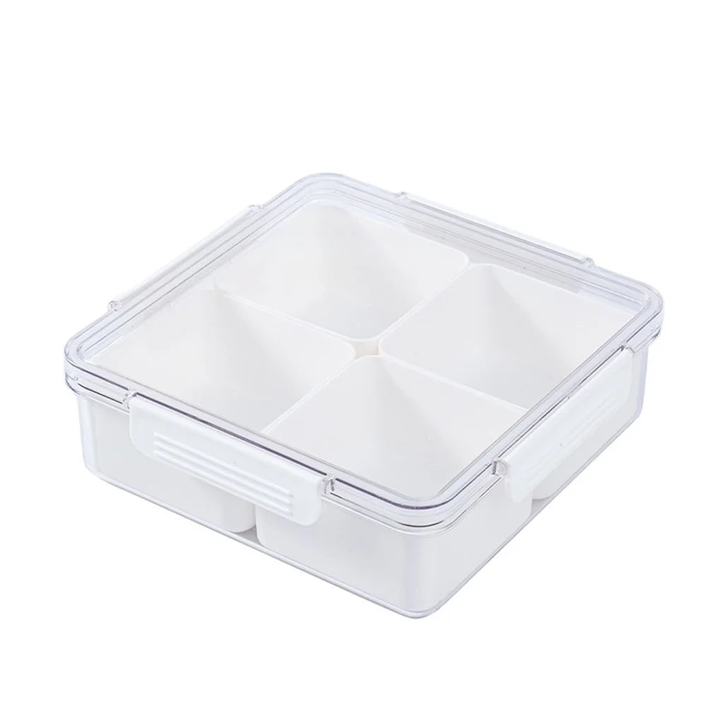 YM-6424-1 20PCS Refrigerator Organizer Bins Detachable 4-Grid Fridge Food Storage Bins Organizer Boxes (No FDA Certificate, BPA-free) - 1