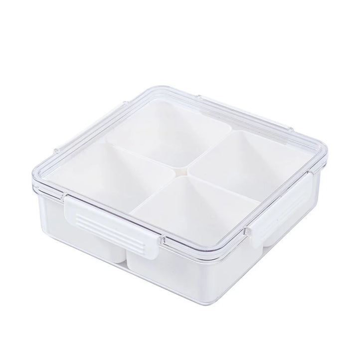 YM-6424-1 20PCS Refrigerator Organizer Bins Detachable 4-Grid Fridge Food Storage Bins Organizer Boxes (No FDA Certificate, BPA-free) - 1
