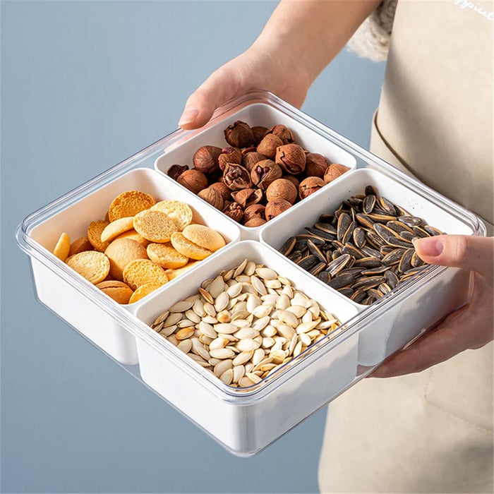 YM-6424-1 20PCS Refrigerator Organizer Bins Detachable 4-Grid Fridge Food Storage Bins Organizer Boxes (No FDA Certificate, BPA-free) - 5