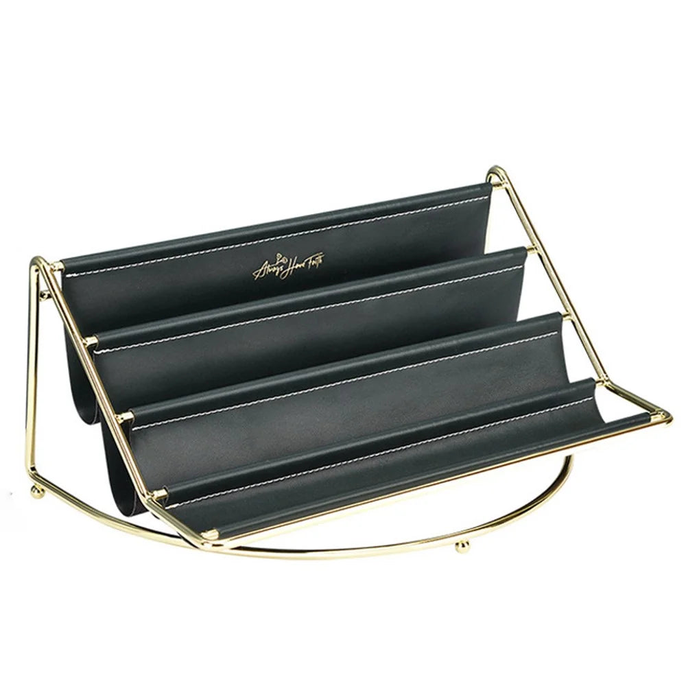 Nordic Multi-layer Desktop Organizer Multi-purpose Golden Iron Storage Tray Cosmetic Sundries Rack, Size L - Blackish Green - 1