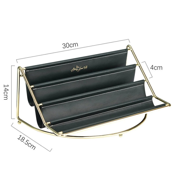 Nordic Multi-layer Desktop Organizer Multi-purpose Golden Iron Storage Tray Cosmetic Sundries Rack, Size L - Blackish Green - 7