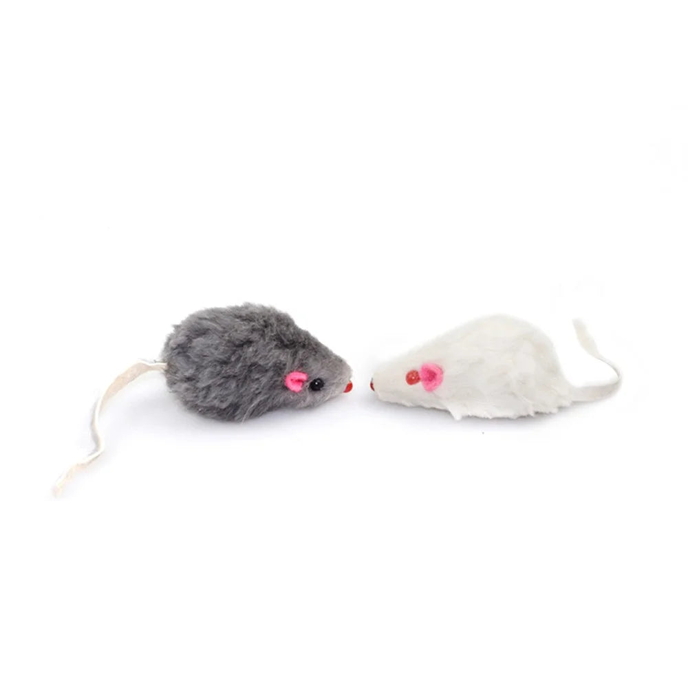 TG-CTOY0022 12Pcs Fur Mouse Imitation Mice Pet Cat Chewing Catch Playing Toy Pet Gift - 2