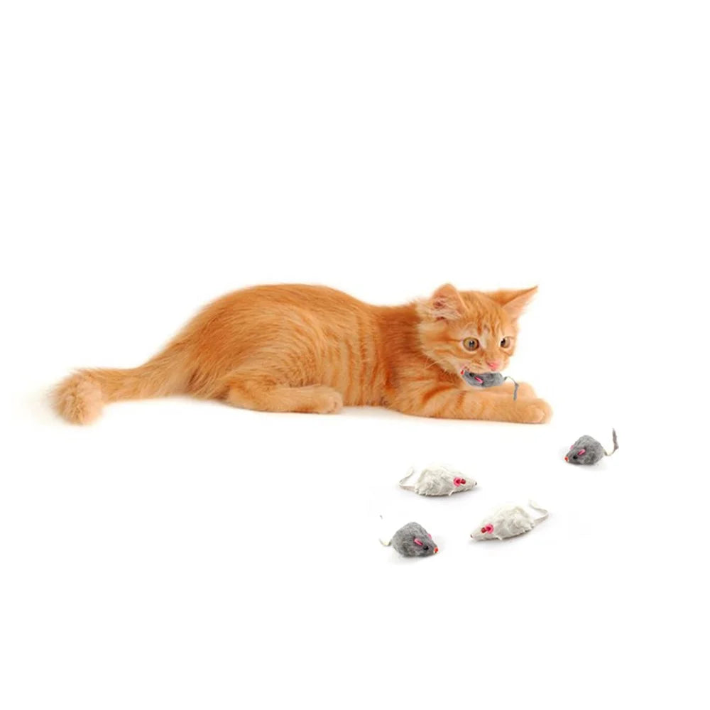 TG-CTOY0022 12Pcs Fur Mouse Imitation Mice Pet Cat Chewing Catch Playing Toy Pet Gift - 4