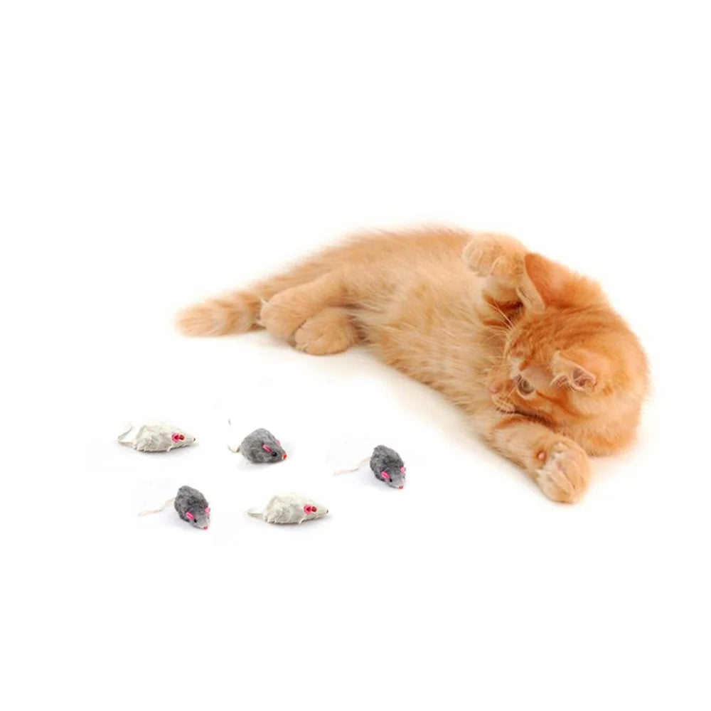 TG-CTOY0022 12Pcs Fur Mouse Imitation Mice Pet Cat Chewing Catch Playing Toy Pet Gift - 5