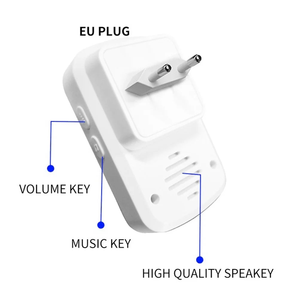 C20 Smart Home Wireless Doorbell Elder Emergency Alarm EU Plug 80m Remote Emergency Call Bell 2 Receivers and 2 Call Buttons - Silver - 5
