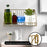 956 Living Room Bathroom Wall Storage Rack Iron Wall Mounted Shelf Holder, Size S - Gold - 3