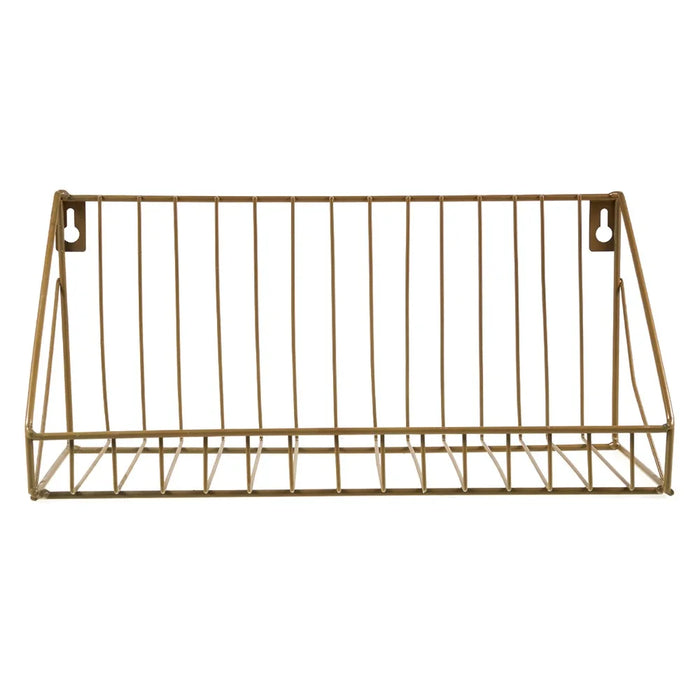 956 Living Room Bathroom Wall Storage Rack Iron Wall Mounted Shelf Holder, Size S - Gold - 4