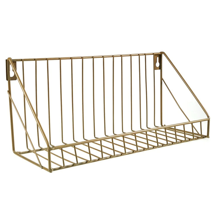 956 Living Room Bathroom Wall Storage Rack Iron Wall Mounted Shelf Holder, Size S - Gold - 5