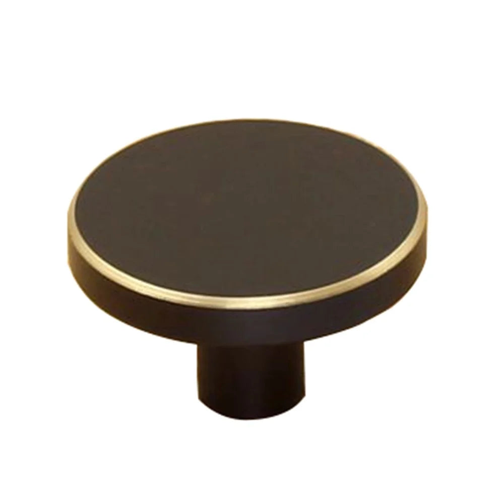 TA-00081 Large Round Coat Hook Brass Decorative Wall Mounted Hanger for Room Kitchen Bathroom - Gold/Black - 1