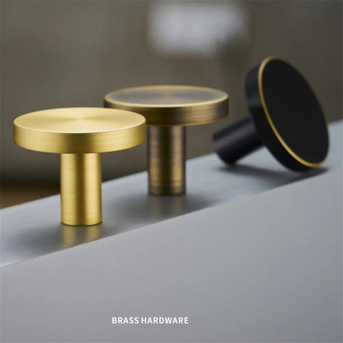 TA-00081 Large Round Coat Hook Brass Decorative Wall Mounted Hanger for Room Kitchen Bathroom - Gold/Black - 3