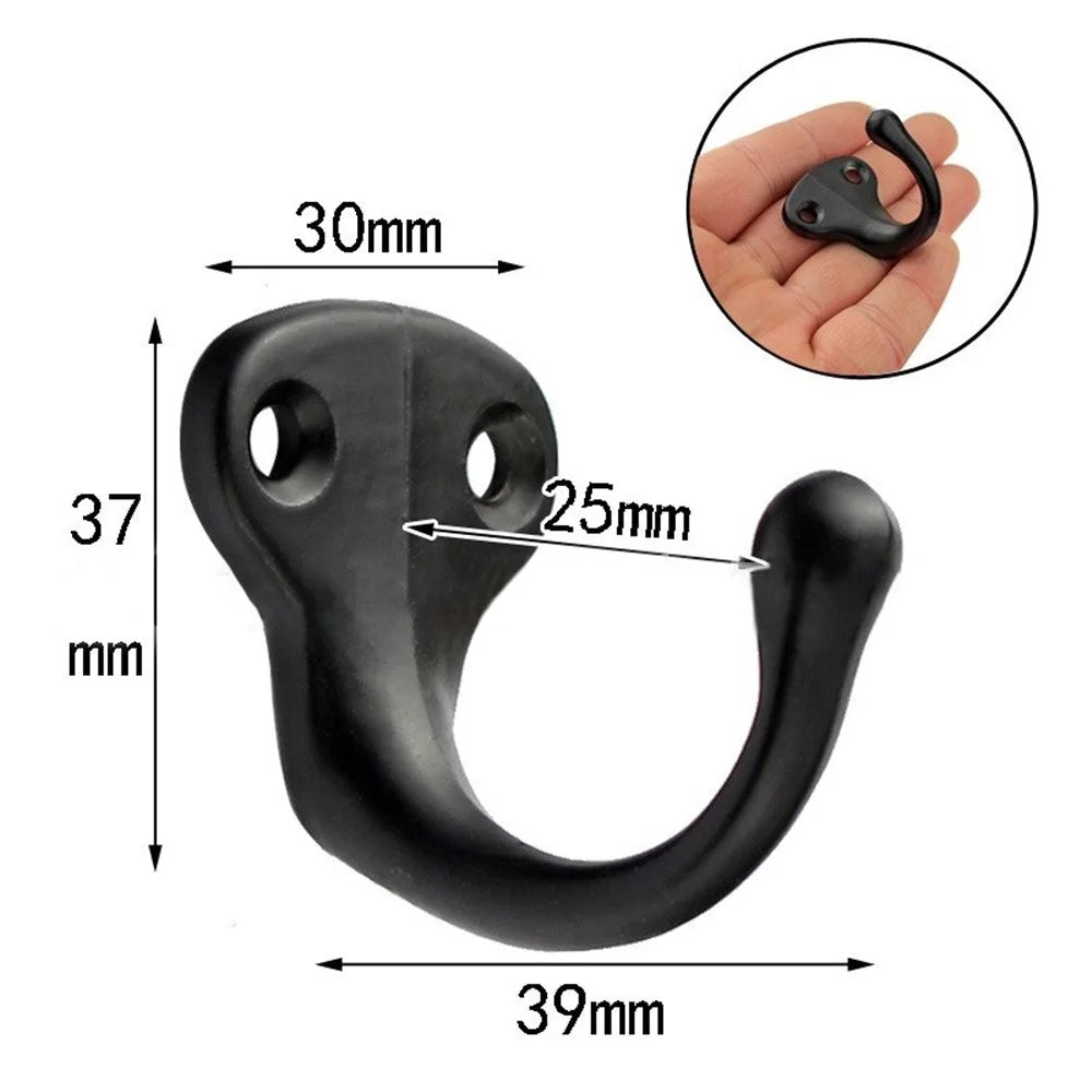 Vintage Zinc Alloy Door Wall Wardrobe Hanging Hook Clothes Hat Bag Hanger Hook with Screws - Bronze - 3
