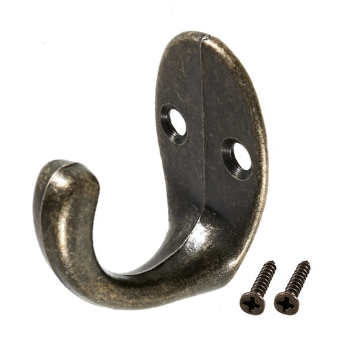 C23 Vintage Zinc Alloy Door Wall Hanging Hook Clothes Hat Towel Bag Hanger Hook (with Screws) - 1