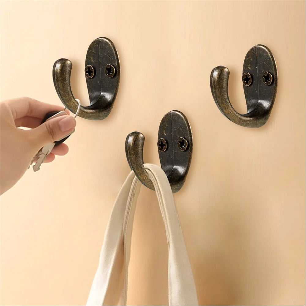 C23 Vintage Zinc Alloy Door Wall Hanging Hook Clothes Hat Towel Bag Hanger Hook (with Screws) - 4