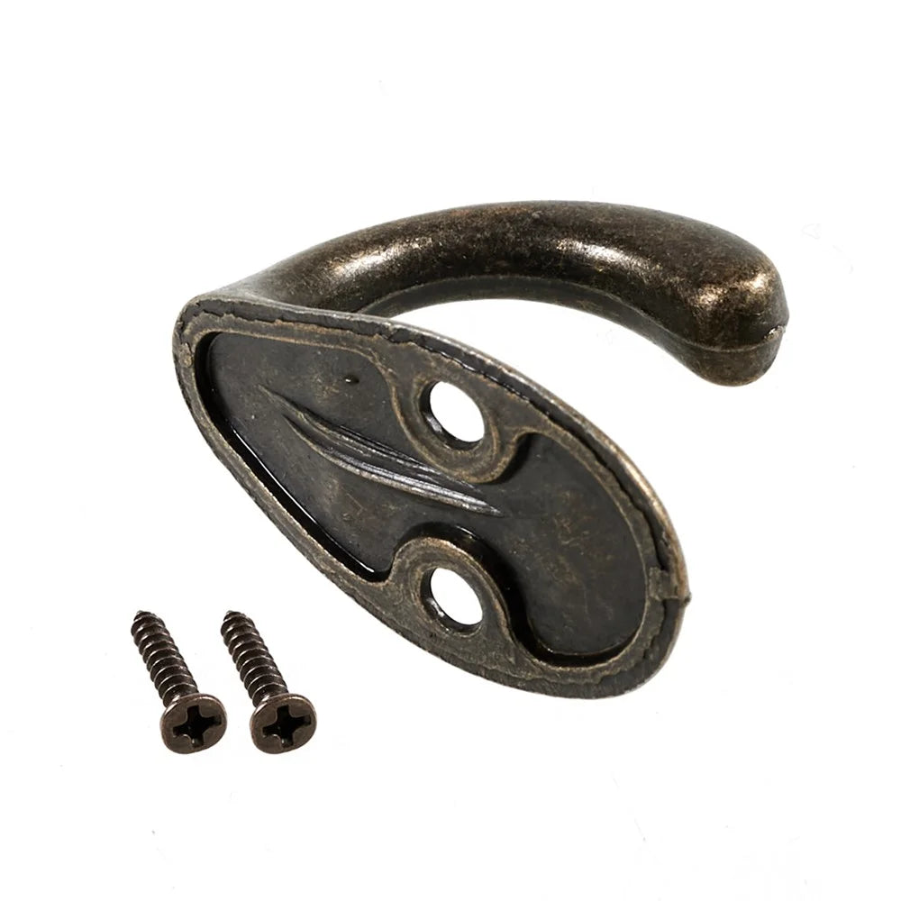 C23 Vintage Zinc Alloy Door Wall Hanging Hook Clothes Hat Towel Bag Hanger Hook (with Screws) - 7