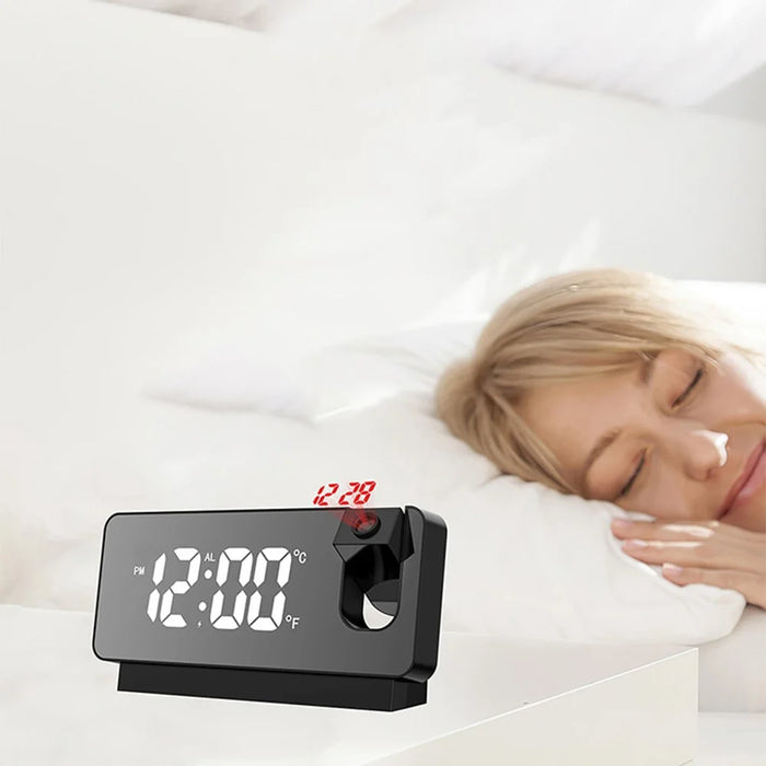 S282 Multifunctional Creative LED Screen Alarm Clock Electronic Digital Time Temperature Calendar Projection Alarm Clock (Standard Version) - Black - 5