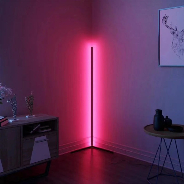 DH-L1004 1.12m RGB LED Corner Floor Lamp Dimmable Corner Light with Bluetooth-compatible APP and Touch Remote Control - Black / EU Plug - 7
