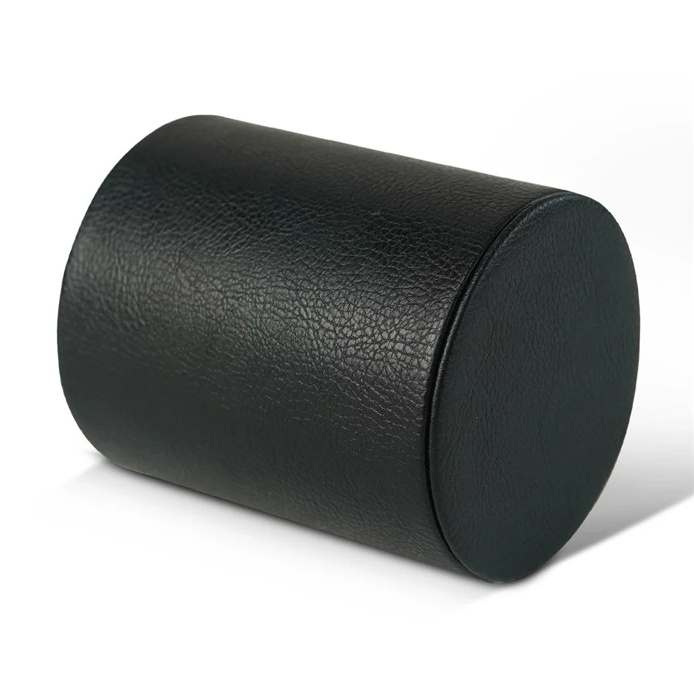 PU Leather + PVC Pen Holder Pencil Cup Makeup Brush Pen  Organizer School Office Desk Stationery - Black - 4