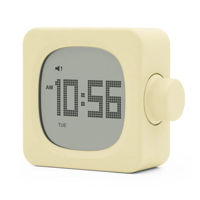 MUID H-CL-04 Smart Square Alarm Clock Bedside LED Wake-Up Night Light Desktop Digital Table Snooze Clock Home Decor - Yellow - 1