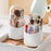 360 Degree Rotating Makeup Brush Holder with Lid Dustproof Clear Makeup Brush Organizer Container - White - 3