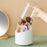 360 Degree Rotating Makeup Brush Holder with Lid Dustproof Clear Makeup Brush Organizer Container - White - 5