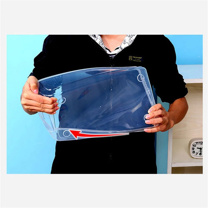 4PCS Thickened Shoe Organizer Clear Design Plastic Storage Box Shoe Rack Holder for Home, Size: L - Pink - 5