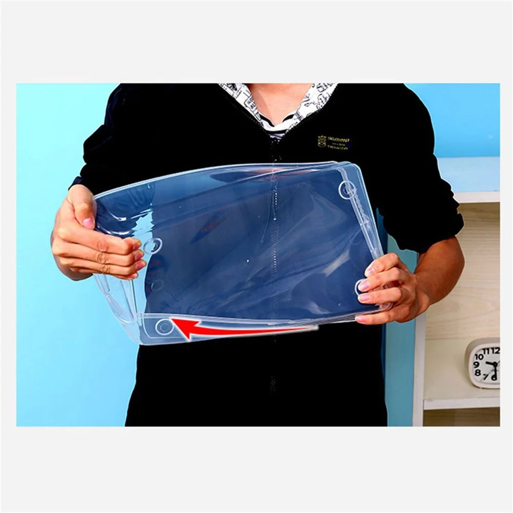 Dustproof Thickened Shoe Storage Box Home Shoe Organizer Transparent Plastic Organization Bin Case, Size: L - Pink - 6