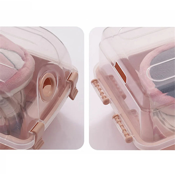4PCS Transparent Shoe Organizer Box Home Closet Plastic Shoe Storage Case Organizer, Size: M - White - 6