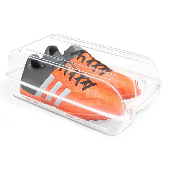 Home Closet Plastic Shoe Storage Case Transparent Shoe Organizer Box Organizer, Size: M - White - 1
