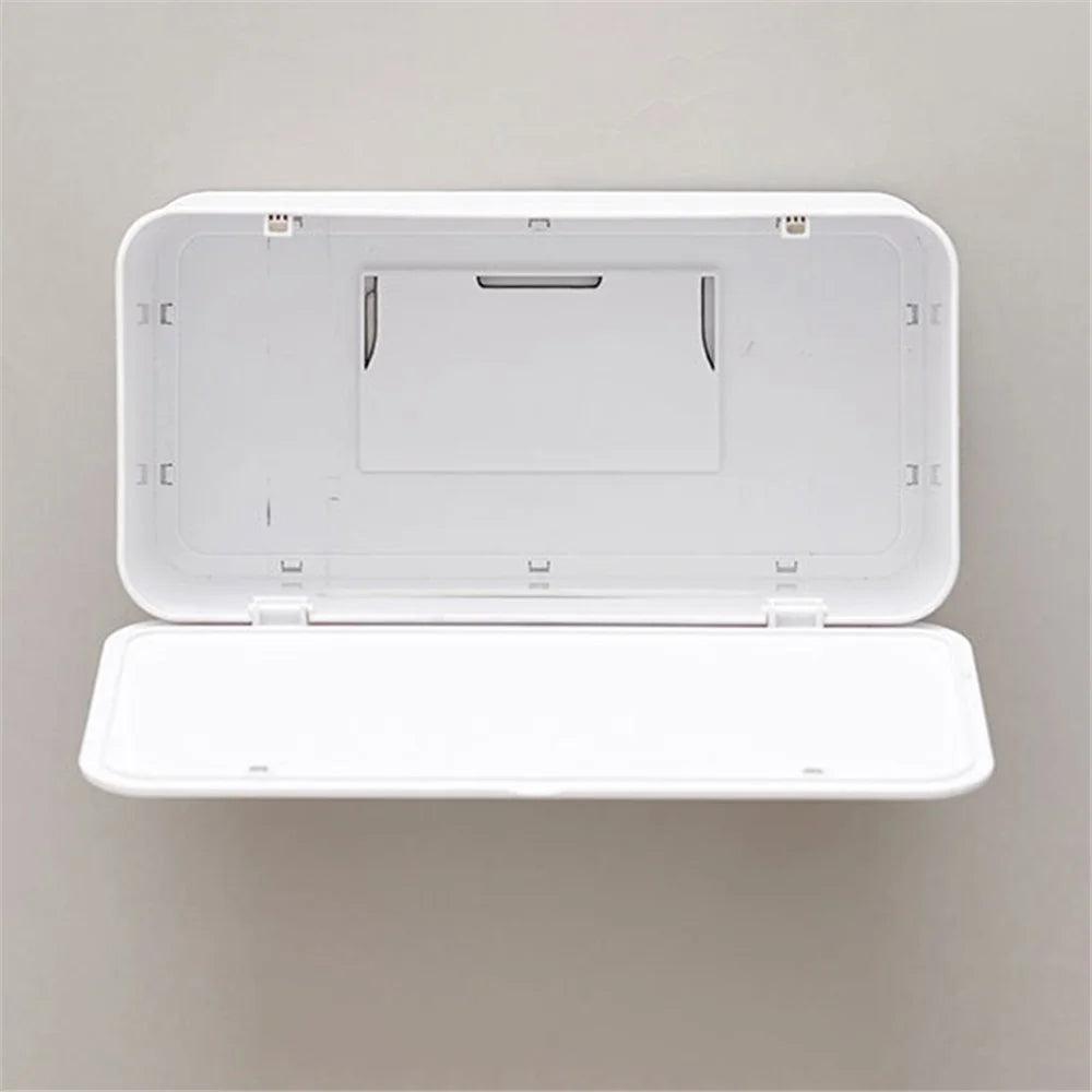 Wall Mounted Toilet Paper Holder ABS+Magnet Storage Shelf Tissue Box Rack for Home Bathroom - 6