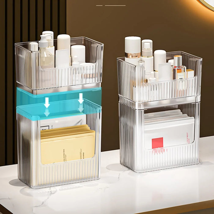 PET Refrigerator Organizer Box Fridge Side Door Storage Container, Double Layer / Size S (No FDA Certificate, BPA Free) - Transparent - 3