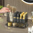 PET Lipstick Storage Box Multi-grid Dressing Table Makeup Brush Lip Glaze Transparent Organizer - Transparent Grey - 2