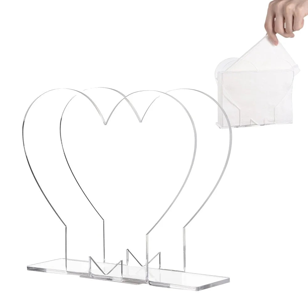 YX012 Clear Acrylic Napkin Holder Rack Tables Napkin Dispenser Storage Container Holder Stand Tissue Box - 1