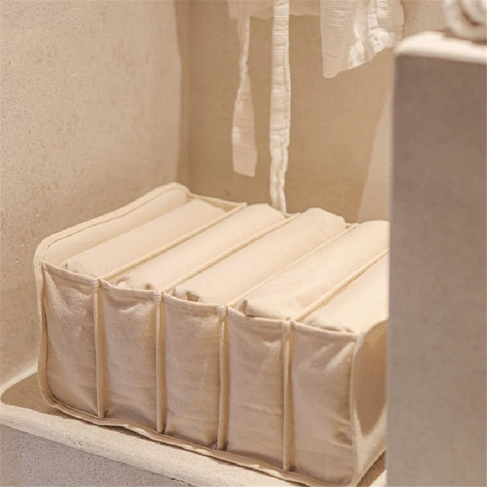 MOHO & HOME MDJ6167 Cotton+PP+PE Clothes Organizer Closet Drawer Dividers Storage Box for Jeans Sweater Underwear - 4