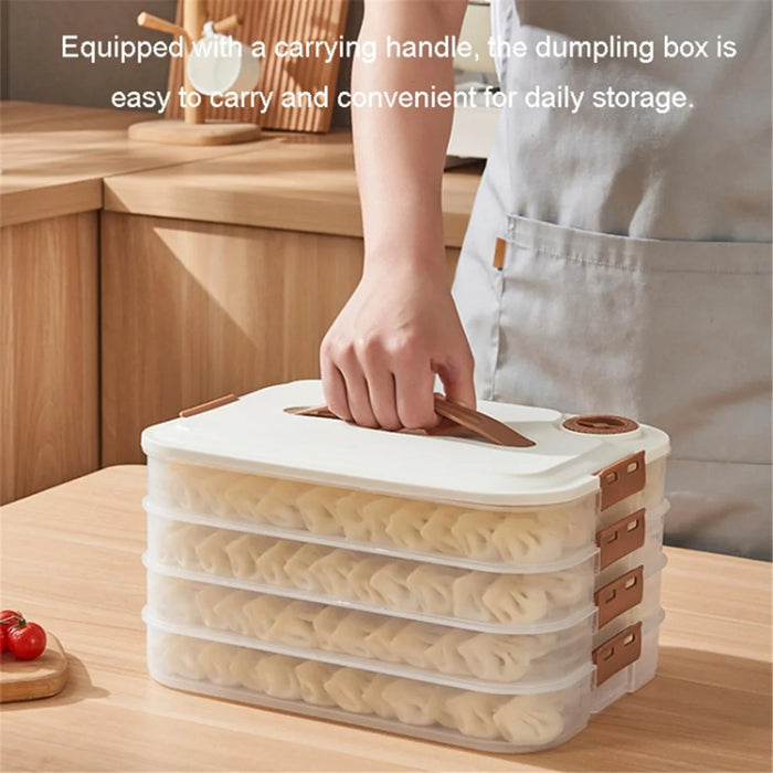 3-Layer Dumpling Steamed Bun Storage Box PP5 Dumpling Freezer Storage Box with Lid (BPA Free, No FDA Certification) - 4