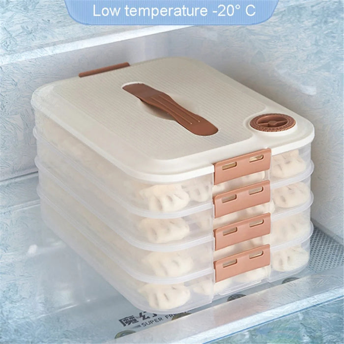 3-Layer Dumpling Steamed Bun Storage Box PP5 Dumpling Freezer Storage Box with Lid (BPA Free, No FDA Certification) - 7