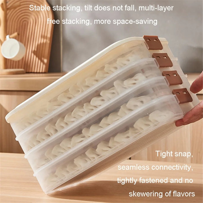 2-Layer Refrigerator Dumplings Storage Box PP5 Dumpling Freezer Storage Box with Lid (BPA Free, No FDA Certification) - 3
