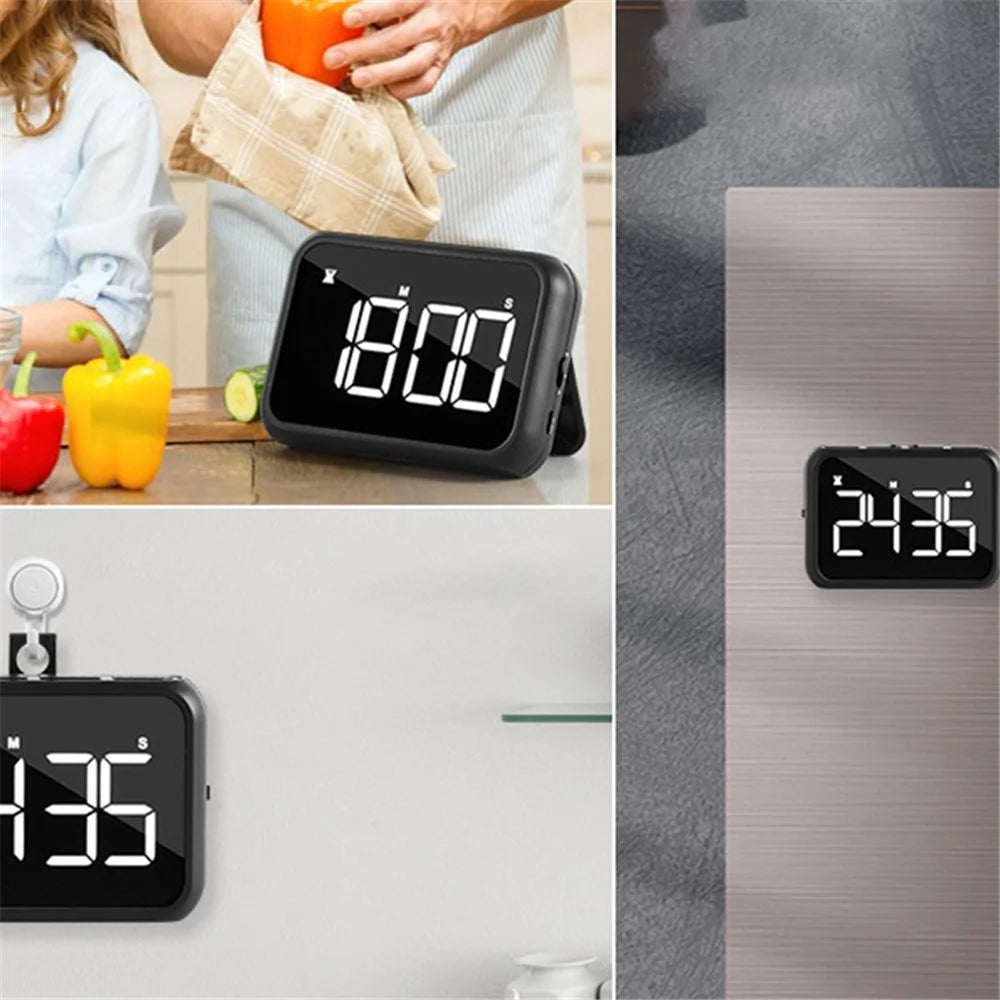 FY501 100-minute Countdown Timing LED Digital Display Kitchen Timer Homework Learning 3 Gear Volume Timer - Black - 4