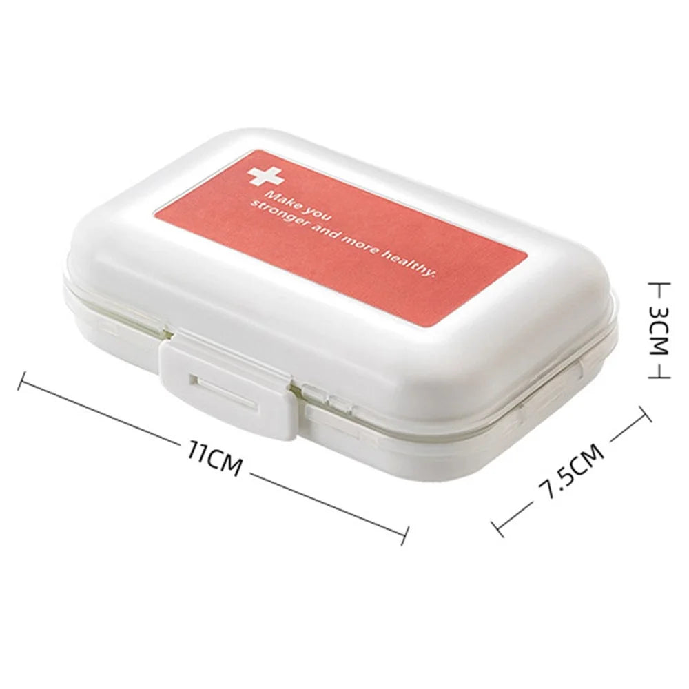 8-Grid Pill Organizer Daily Travel PS Medicine Case Portable Pill Storage Box (No FDA Certified, BPA-Free) - Khaki - 7