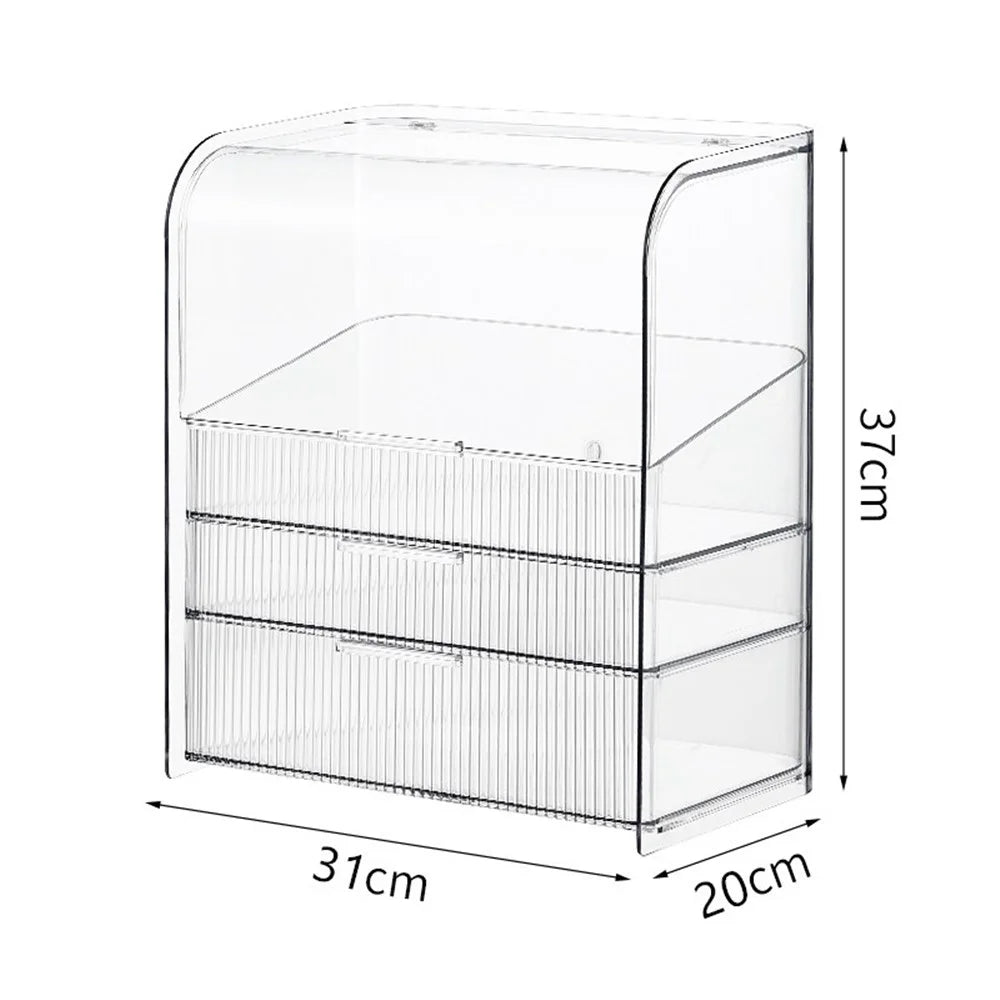 Desktop Acrylic Clear Cosmetic Makeup Organizer Storage Box Display Rack Stand Holder Bin with Lid - 3