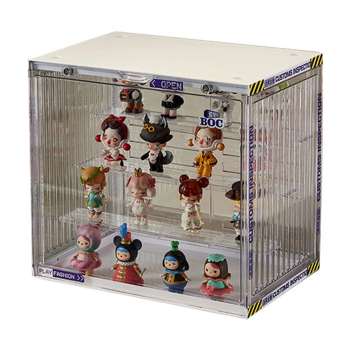 Size L, 34*23*31.2cm Model Toy Showcase Anime Figure Doll Storage Box PET+PS Transparent Display Box - Transparent - 1