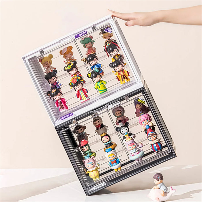 Size L, 34*23*31.2cm Model Toy Showcase Anime Figure Doll Storage Box PET+PS Transparent Display Box - Transparent - 3