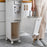 7030 32L Long Tube Kitchen Double Layer Mobile Pulley Garbage Basket Dry Wet Separation Trash Can - 5