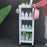 4 Layer Plastic Floor Standing Storage Rack Movable Pulley Storage Shelf for Bathroom Kitchen - Pink - 3