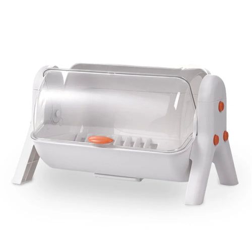 F922-1 Dish Drying Box Single Layer Bowl Chopstick Storage Rack PP+PET Household Drainer - White - 1