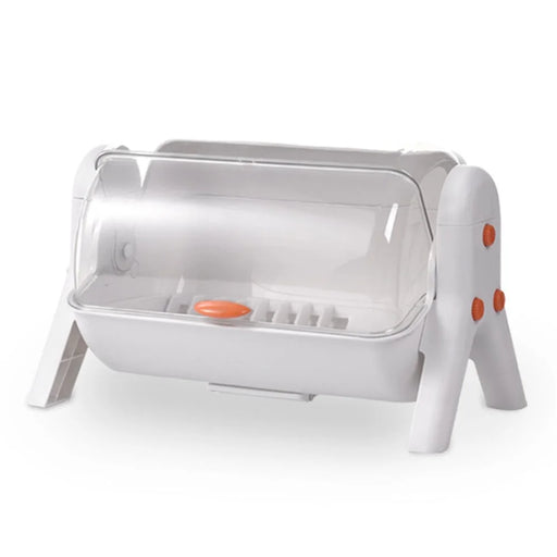 F922-1 Dish Drying Box Single Layer Bowl Chopstick Storage Rack PP+PET Household Drainer - White - 1
