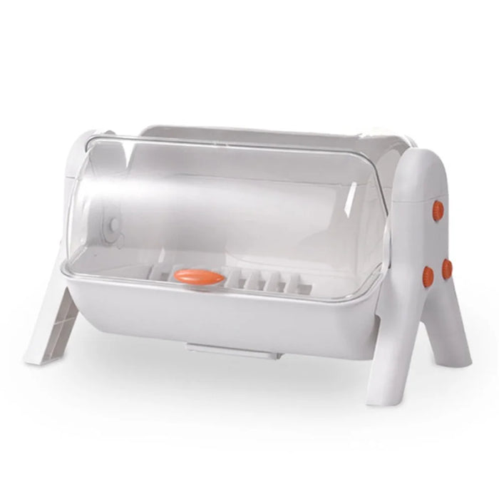 F922-1 Dish Drying Box Single Layer Bowl Chopstick Storage Rack PP+PET Household Drainer - White - 1